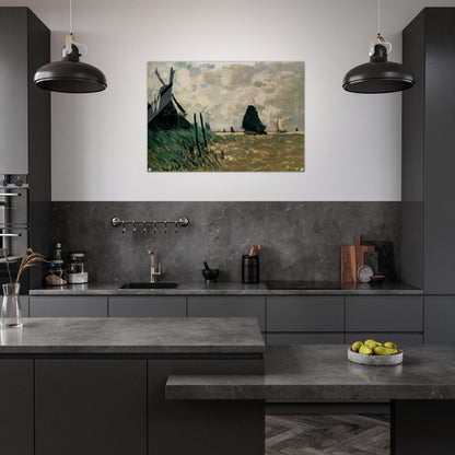 A Windmill near Zaandam - claude monet Acrylic Print - 70x100 cm / 28x40″ inches