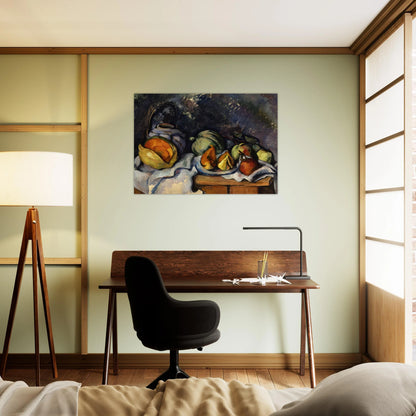 Still Life with Fruit and a Ginger Pot - Paul Cézanne Brushed Aluminum Print - 70x100 cm / 28x40 inches | Paul Cézanne Aluminum Print | Paul Cézanne Prints