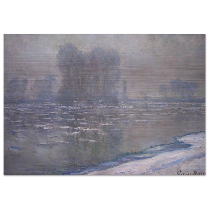 Ice Floes, Misty Morning - claude monet Brushed Aluminum Print - 70x100 cm / 28x40 inches | claude monet Aluminum Print | claude monet Prints