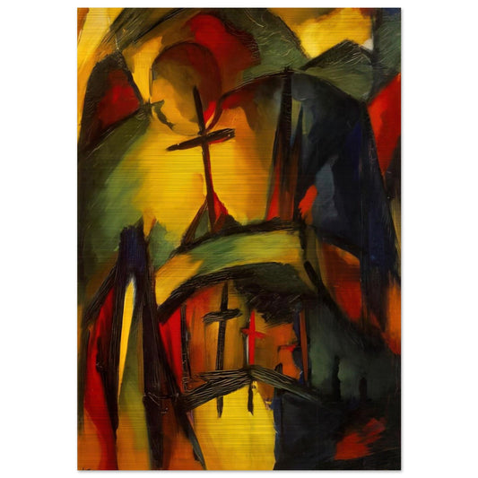 MOUNTAIN GRAVEYARD 1919 - Kurt Schwitters Brushed Aluminum Print - 70x100 cm / 28x40 inches | Kurt Schwitters Aluminum Print | Kurt Schwitters Prints