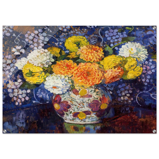 VASE OF FLOWERS 1907 - Theo van Rysselberghe Acrylic Print - 70x100 cm / 28x40″ inches | Theo van Rysselberghe Wall Art | Theo van Rysselberghe Prints
