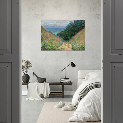 Path at La Cavee, Pourville - claude monet Brushed Aluminum Print - 70x100 cm / 28x40 inches | claude monet Aluminum Print | claude monet Prints