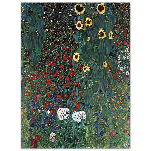 Gustav Klimt - COUNTRY GARDEN WITH SUNFLOWERS 1906 Fine Art Poster - Default Title
