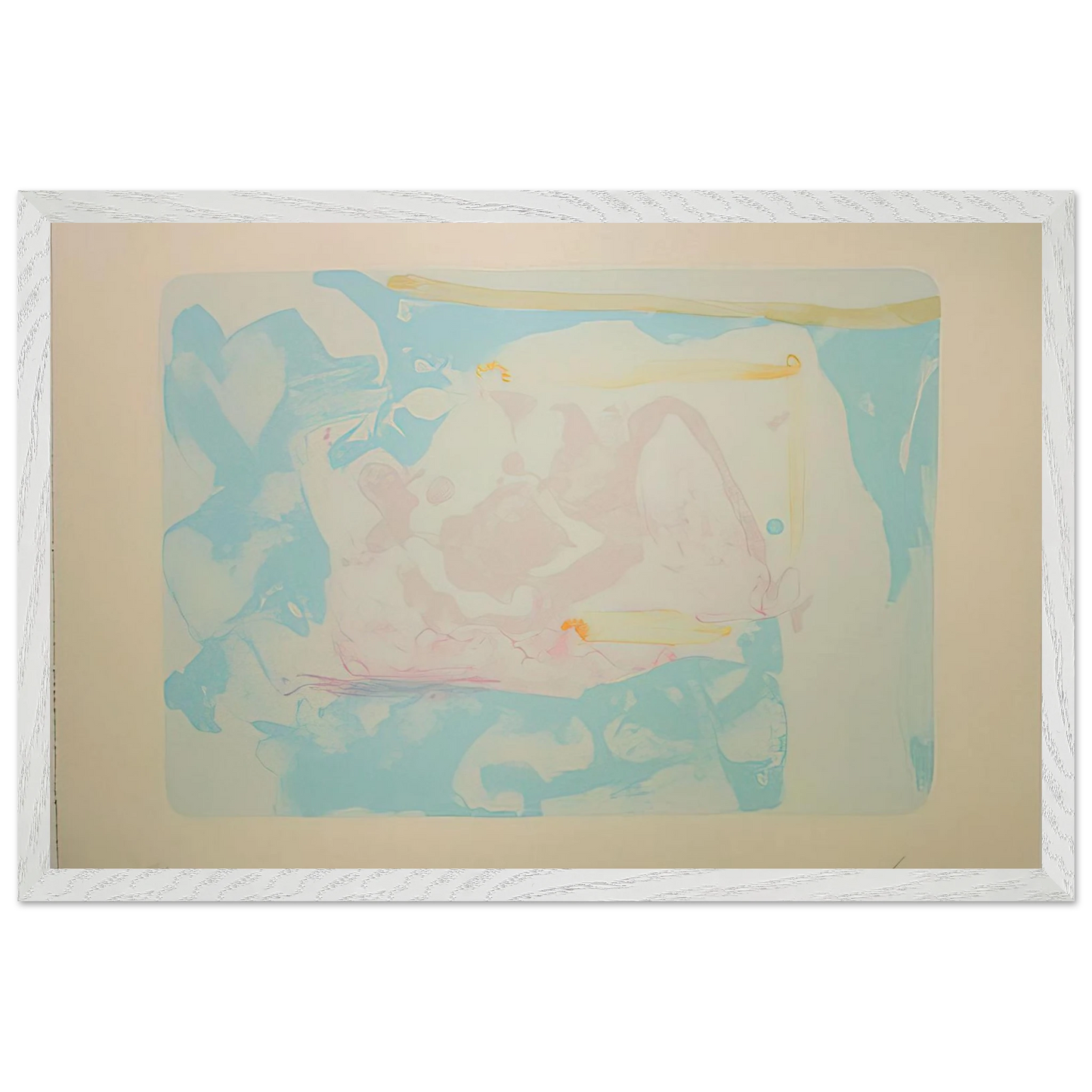 Helen Frankenthaler - Reflections III - 1995 Wall art - 27x35 cm / 11x14 inches - Premium Wooden Framed Poster With Fine Art Paper - Black frame
