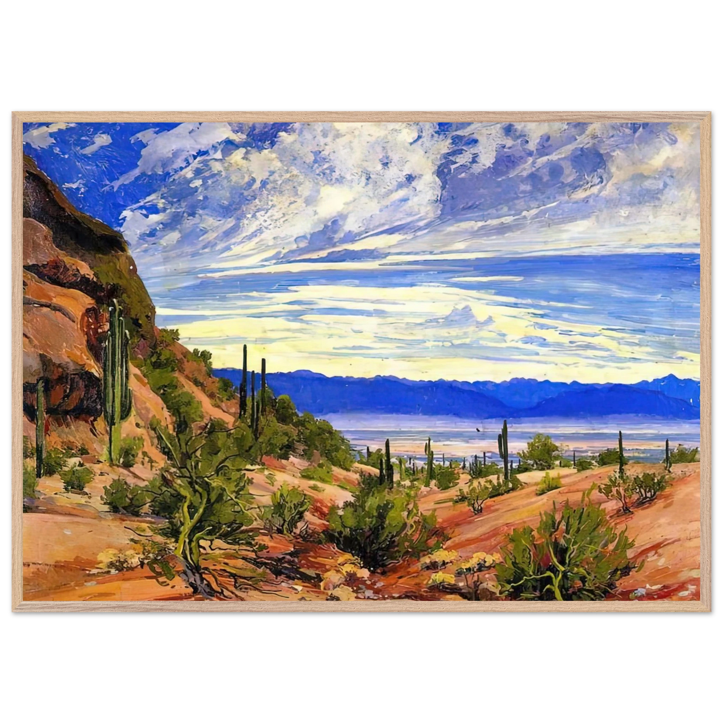 Maynard Dixon - WASHOE WICKIUP 1919 Wall art - 20x25 cm / 8x10 Inches - Premium Wooden Framed Poster With Fine Art Paper - Wood frame
