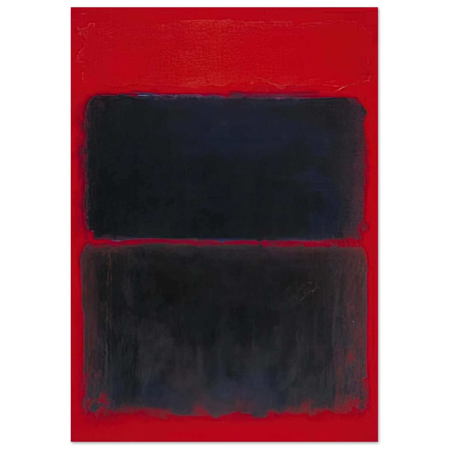 Mark Rothko - Light Red Over Black - 1957 Wall Art - 60x80 cm / 24x32 inches - Premium Wooden Framed Poster With Fine Art Paper - Black frame