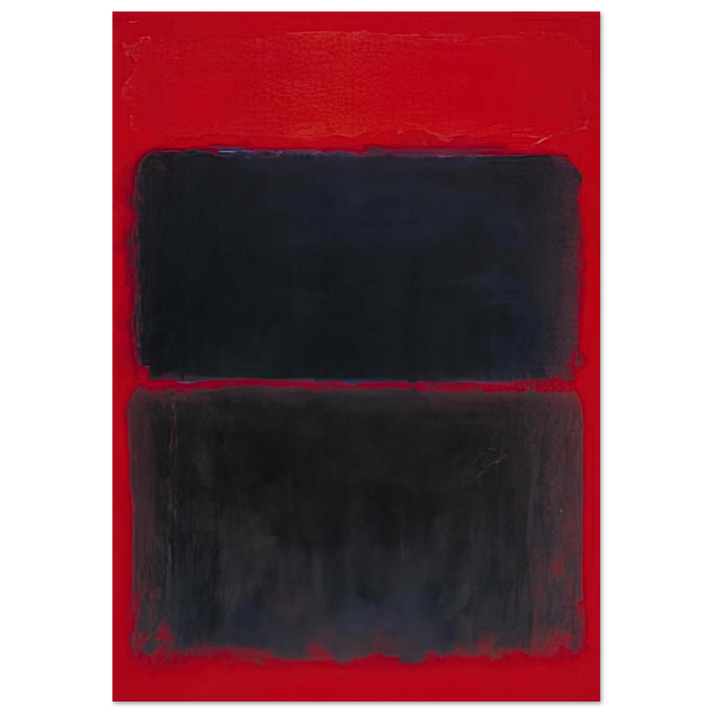 Mark Rothko - Light Red Over Black - 1957 Wall Art - 60x80 cm / 24x32 inches - Premium Wooden Framed Poster With Fine Art Paper-canvas - Black frame