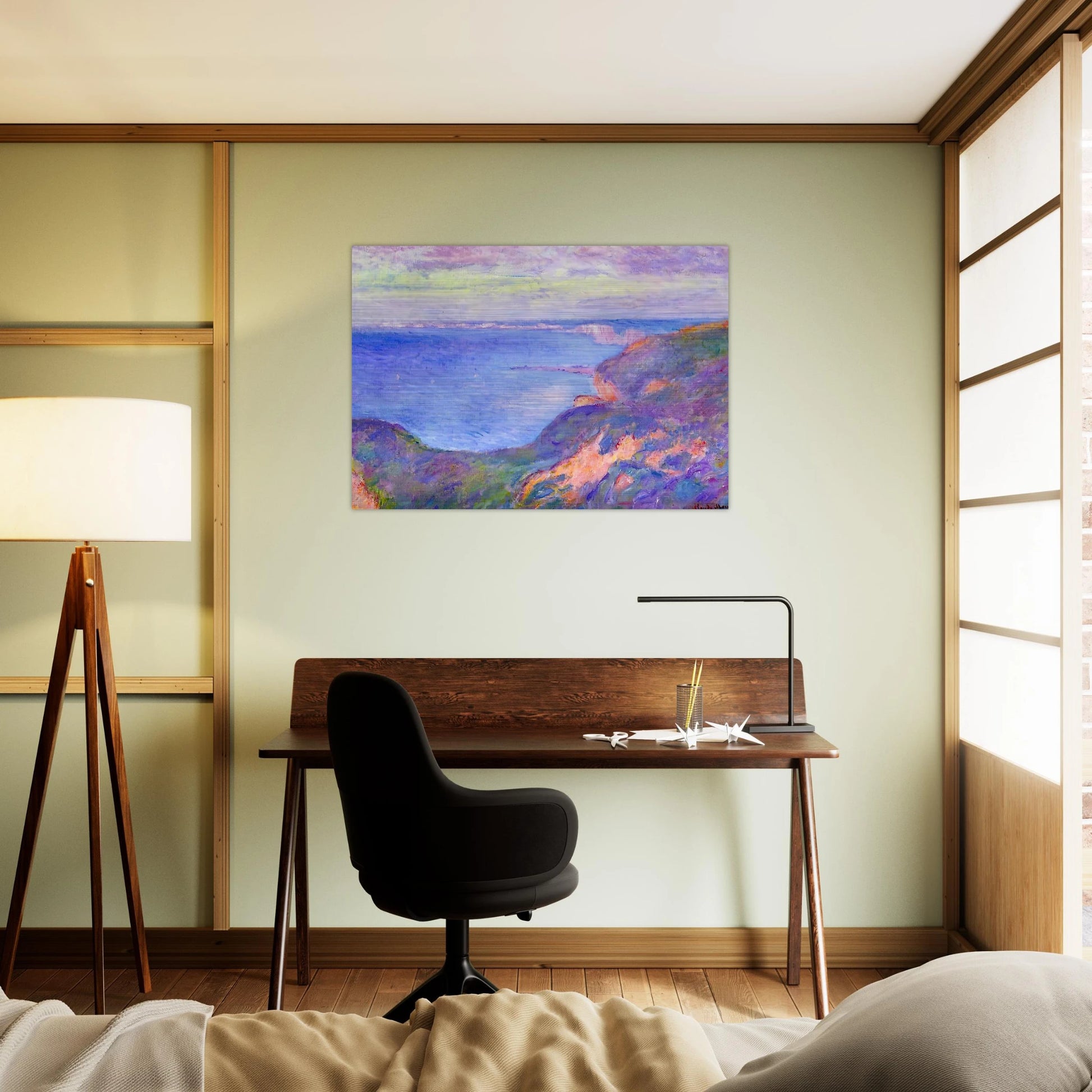 Cliff near Dieppe 2 - claude monet Brushed Aluminum Print - 70x100 cm / 28x40 inches | claude monet Aluminum Print | claude monet Prints