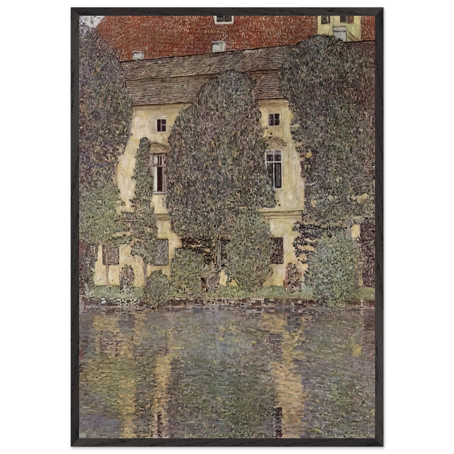 THE SCHLOSS KAMMER ON THE ATTERSEE III 1910 - Gustav Klimt Framed Art Print – Black Wooden Frame - Default Title - -Framed Art Print