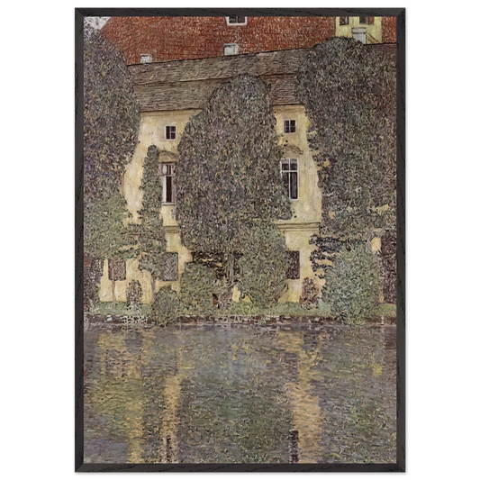 THE SCHLOSS KAMMER ON THE ATTERSEE III 1910 - Gustav Klimt Framed Art Print – Black Wooden Frame - Default Title - -Framed Art Print