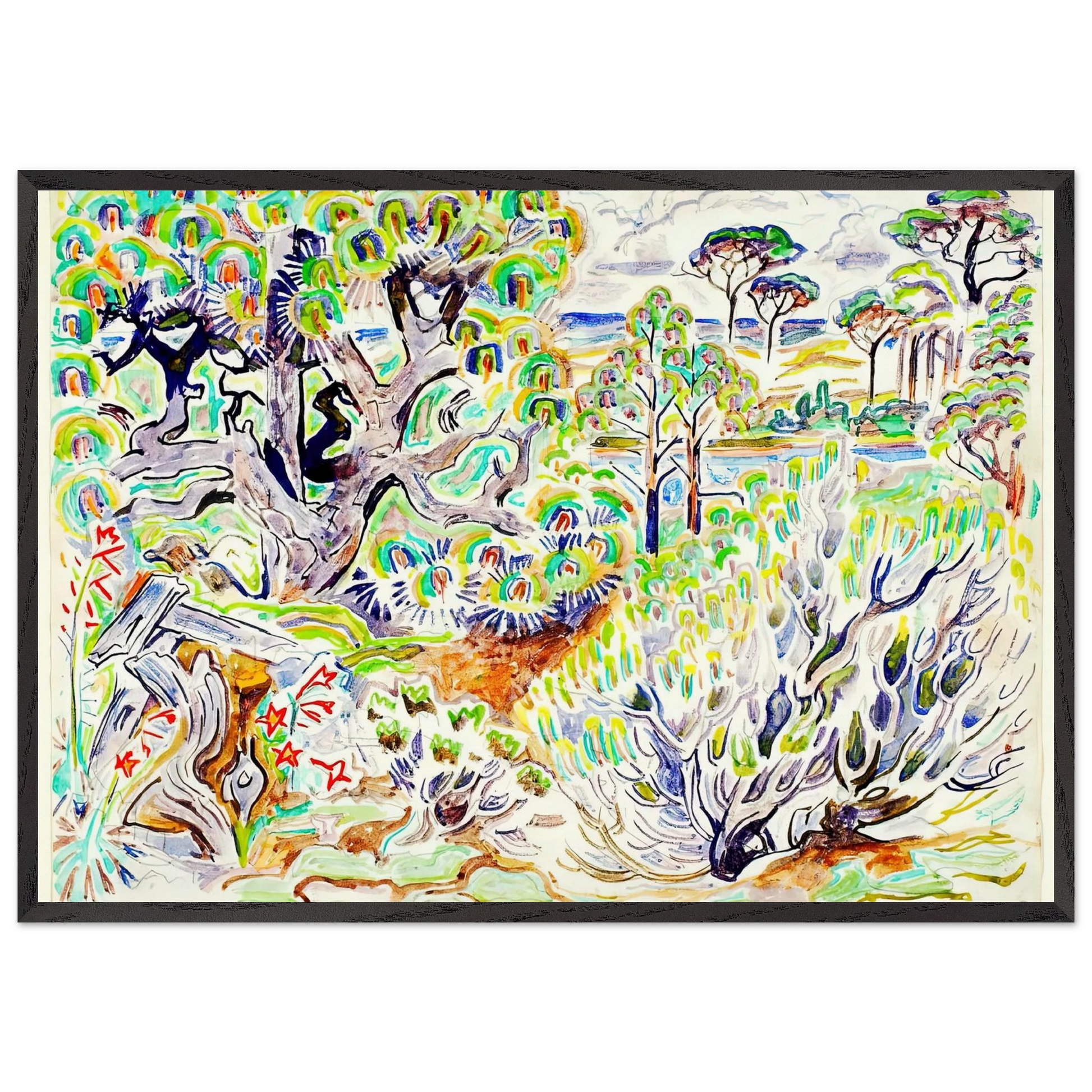 Walter Anderson N3 - Walter Inglis Anderson Framed Art Print – Black Wooden Frame - Default Title - -Framed Art Print