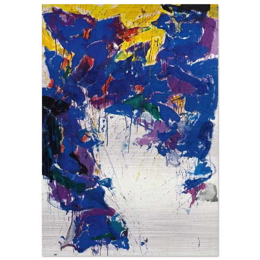 Violet Yellow and White - Sam Francis Brushed Aluminum Print - 70x100 cm / 28x40 inches | Sam Francis Aluminum Print | Sam Francis Prints