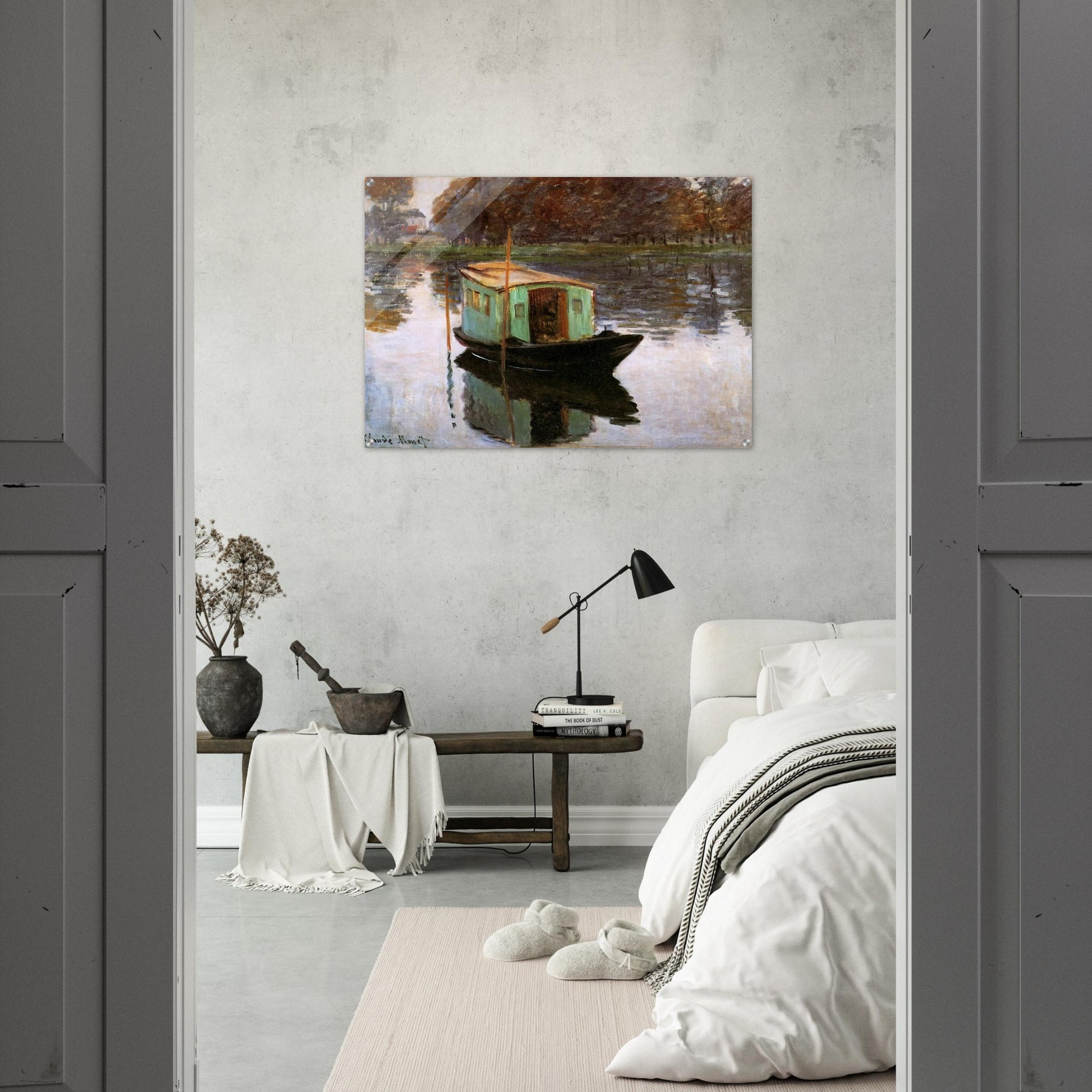 The Studio-Boat - claude monet Acrylic Print - 70x100 cm / 28x40″ inches | claude monet Wall Art | claude monet Prints