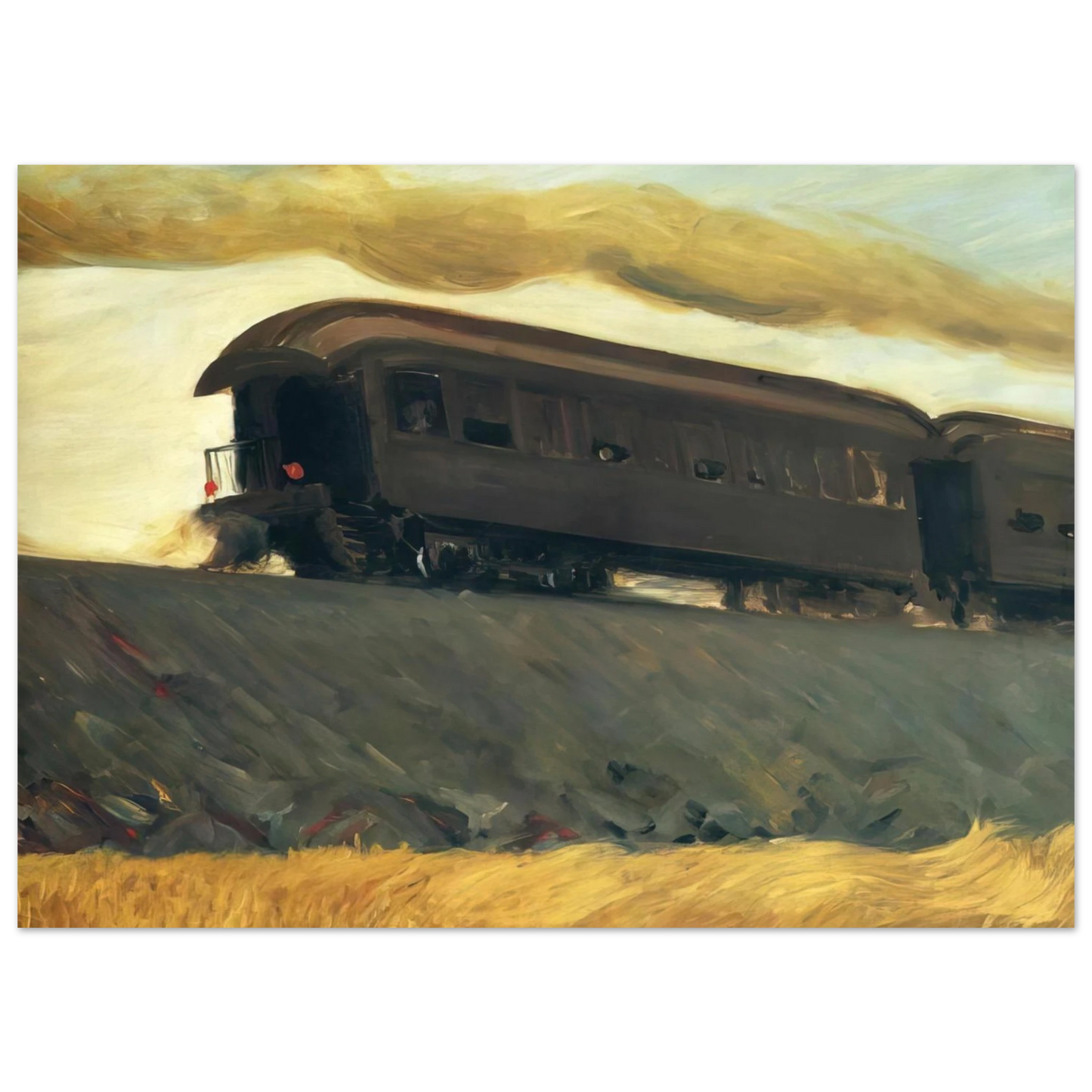 Edward Hopper - Railroad Train Fine Art Poster - 75x100 cm / 30x40 inches