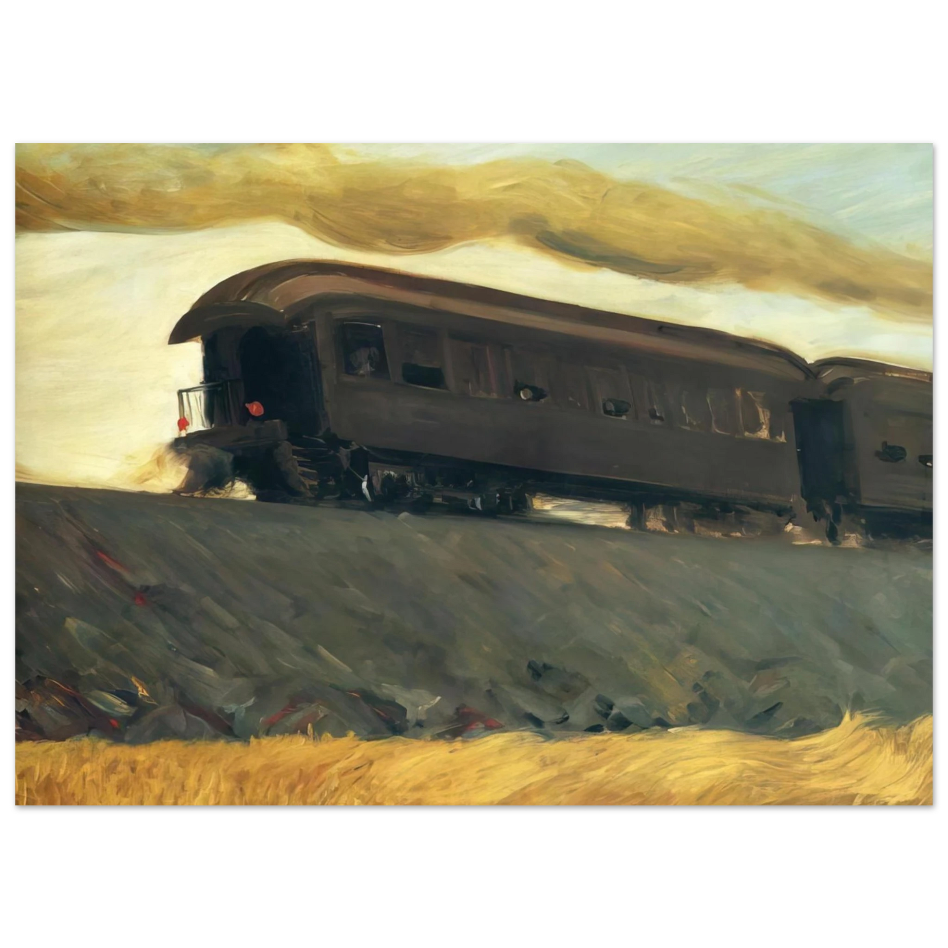 Edward Hopper - Railroad Train Fine Art Poster - 75x100 cm / 30x40 inches
