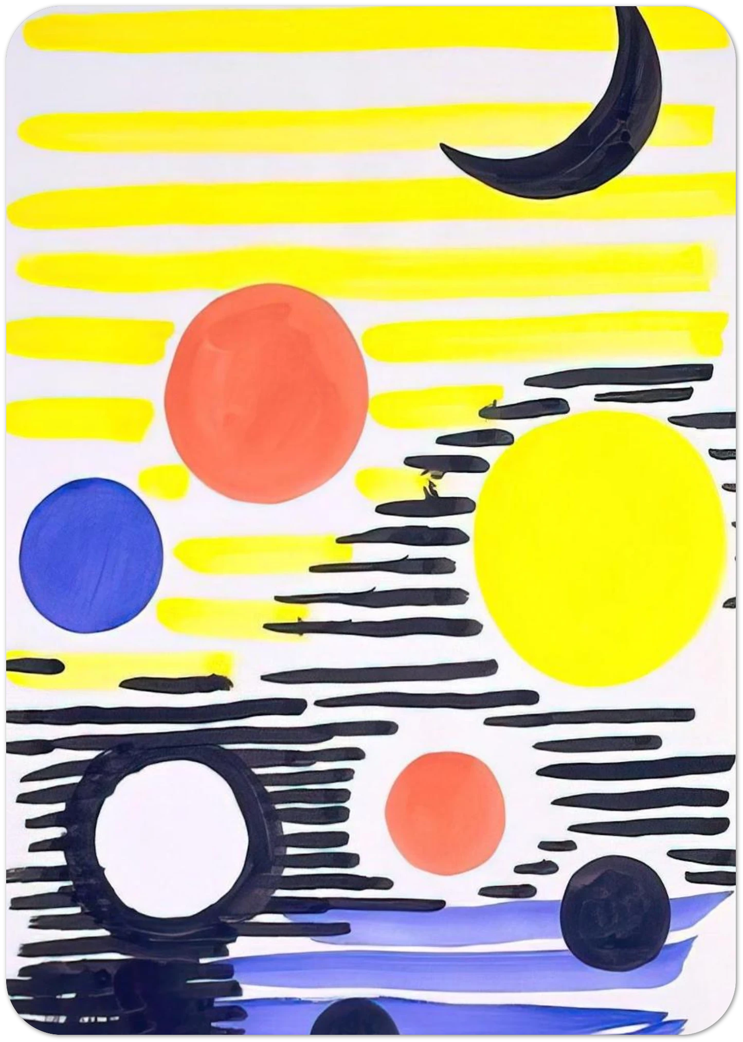 7 CIRCLES ABSTRACT 1966 By Alexander Calder Pack of 10 Post Cards | Alexander Calder Post Cards | A6 (10.5 x 14.8 cm) - 4.1 x 5.8 inches