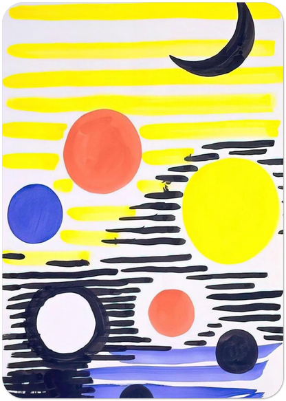 7 CIRCLES ABSTRACT 1966 By Alexander Calder Pack of 10 Post Cards | Alexander Calder Post Cards | A6 (10.5 x 14.8 cm) - 4.1 x 5.8 inches