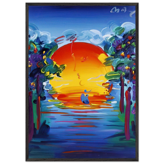 BETTER WORLD 1993 - Peter Max Framed Art Print – Black Wooden Frame - Default Title - -Framed Art Print