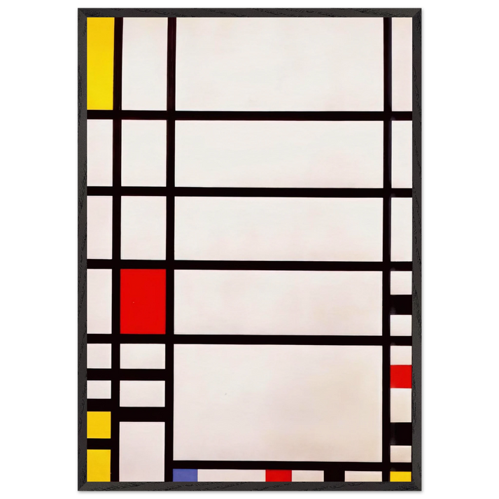 Trafalgar Square - Piet Mondrian 70x100 cm / 28x40 inches Framed Art Print – Black Wooden Frame