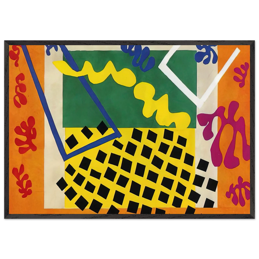 CUT OUTS 3 - Henri Matisse 70x100 cm / 28x40 inches Framed Art Print – Black Wooden Frame