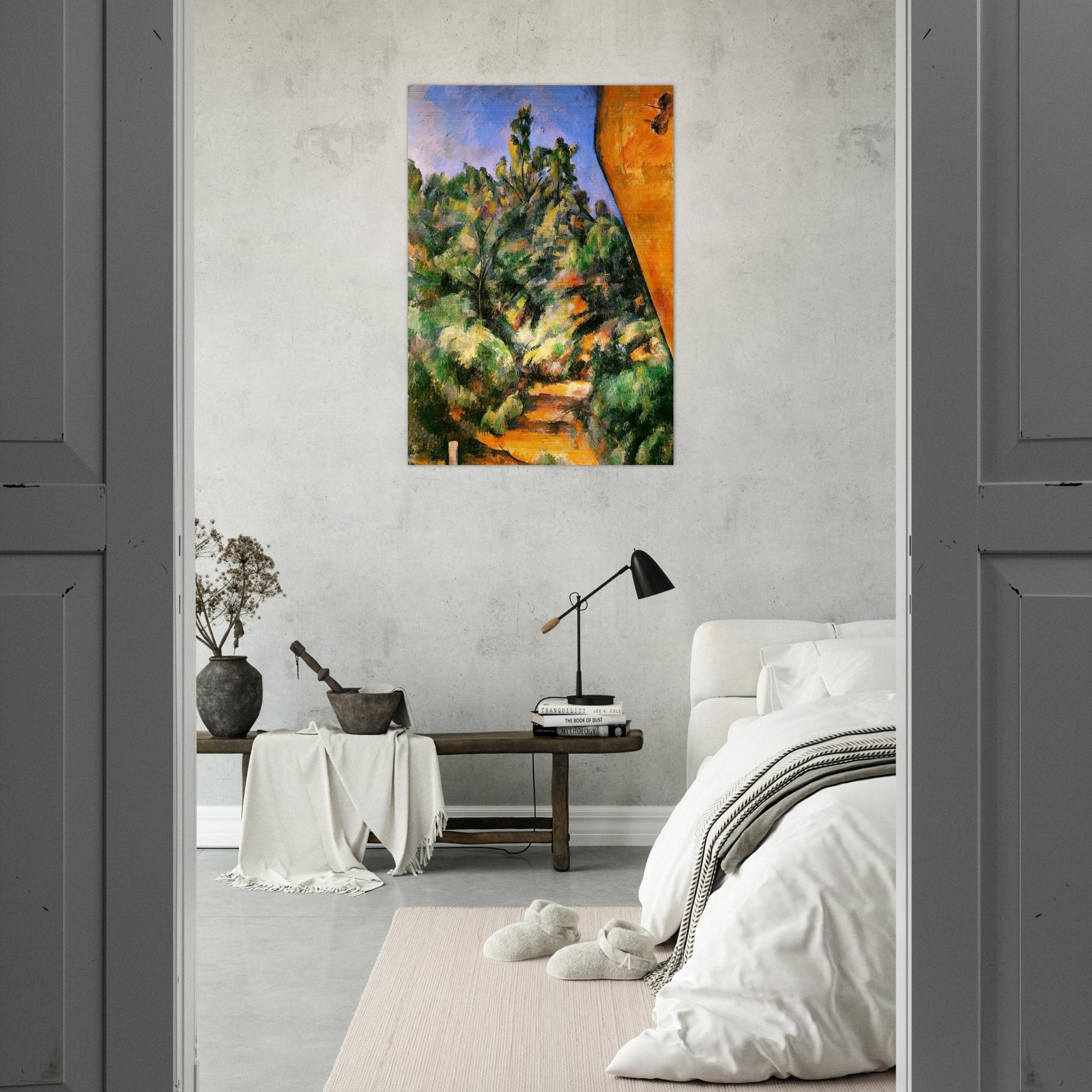 Bibemus. The Red Rock - Paul Cézanne Brushed Aluminum Print - 70x100 cm / 28x40 inches | Paul Cézanne Aluminum Print | Paul Cézanne Prints