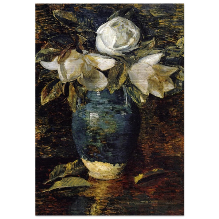 Giant Magnolias - Childe Hassam Brushed Aluminum Print - 70x100 cm / 28x40 inches | Childe Hassam Aluminum Print | Childe Hassam Prints