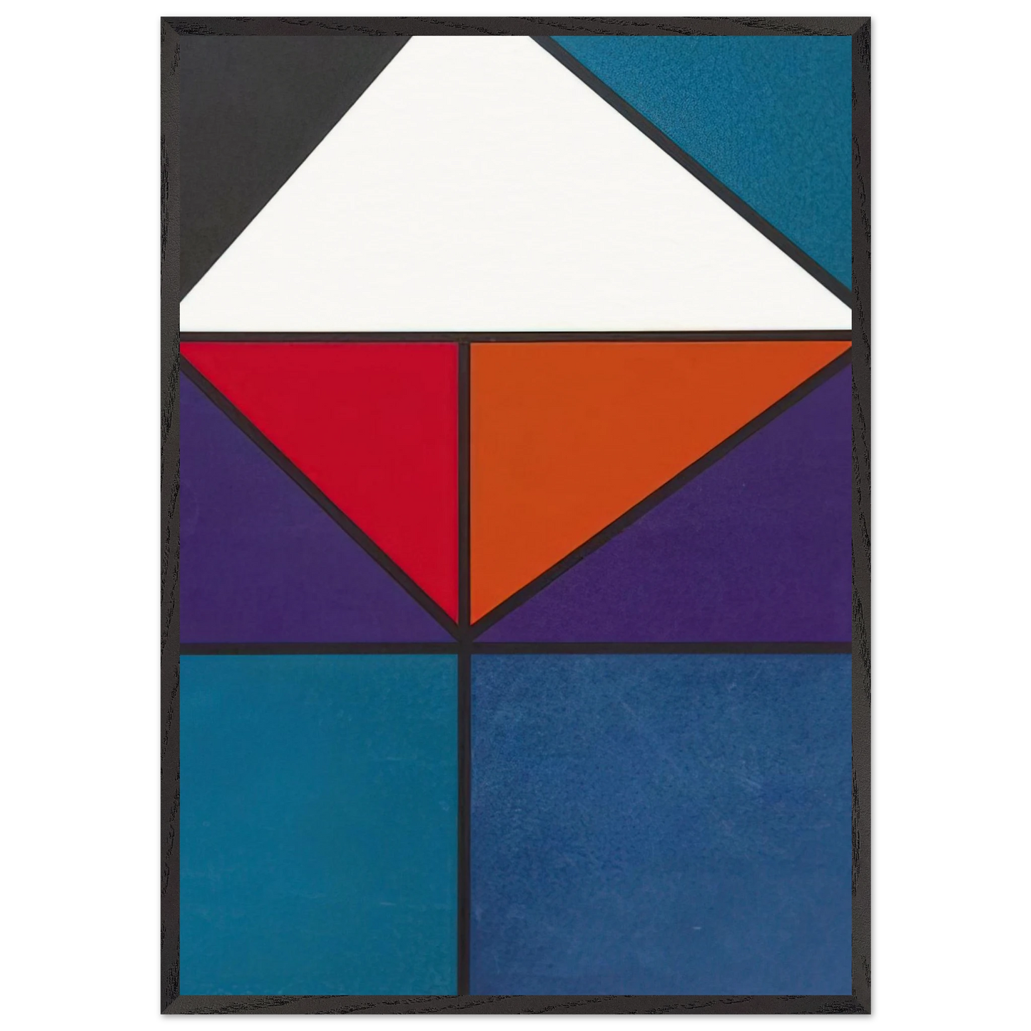 Plakat fur Ausstellung Baden-Baden - 1965 - Johannes Itten Framed Art Print – Black Wooden Frame - Default Title - -Framed Art Print