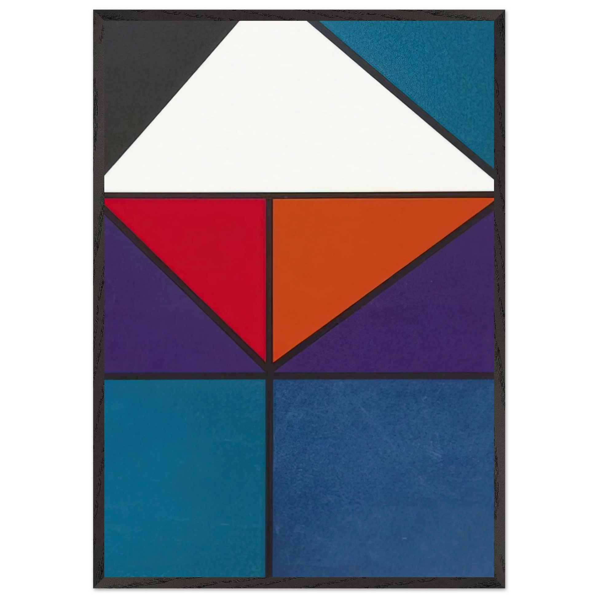 Plakat fur Ausstellung Baden-Baden - 1965 - Johannes Itten Framed Art Print – Black Wooden Frame - Default Title - -Framed Art Print