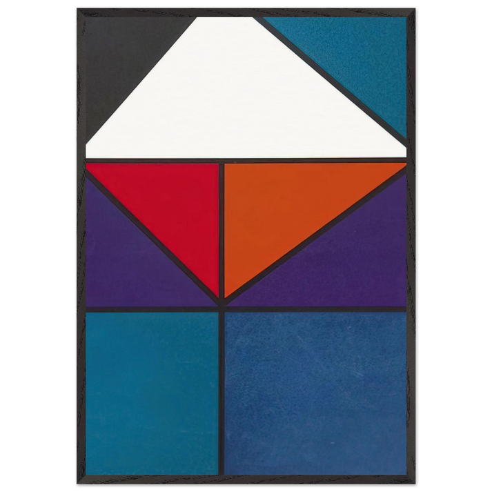 Plakat fur Ausstellung Baden-Baden - 1965 - Johannes Itten 70x100 cm / 28x40 inches Framed Art Print – Black Wooden Frame