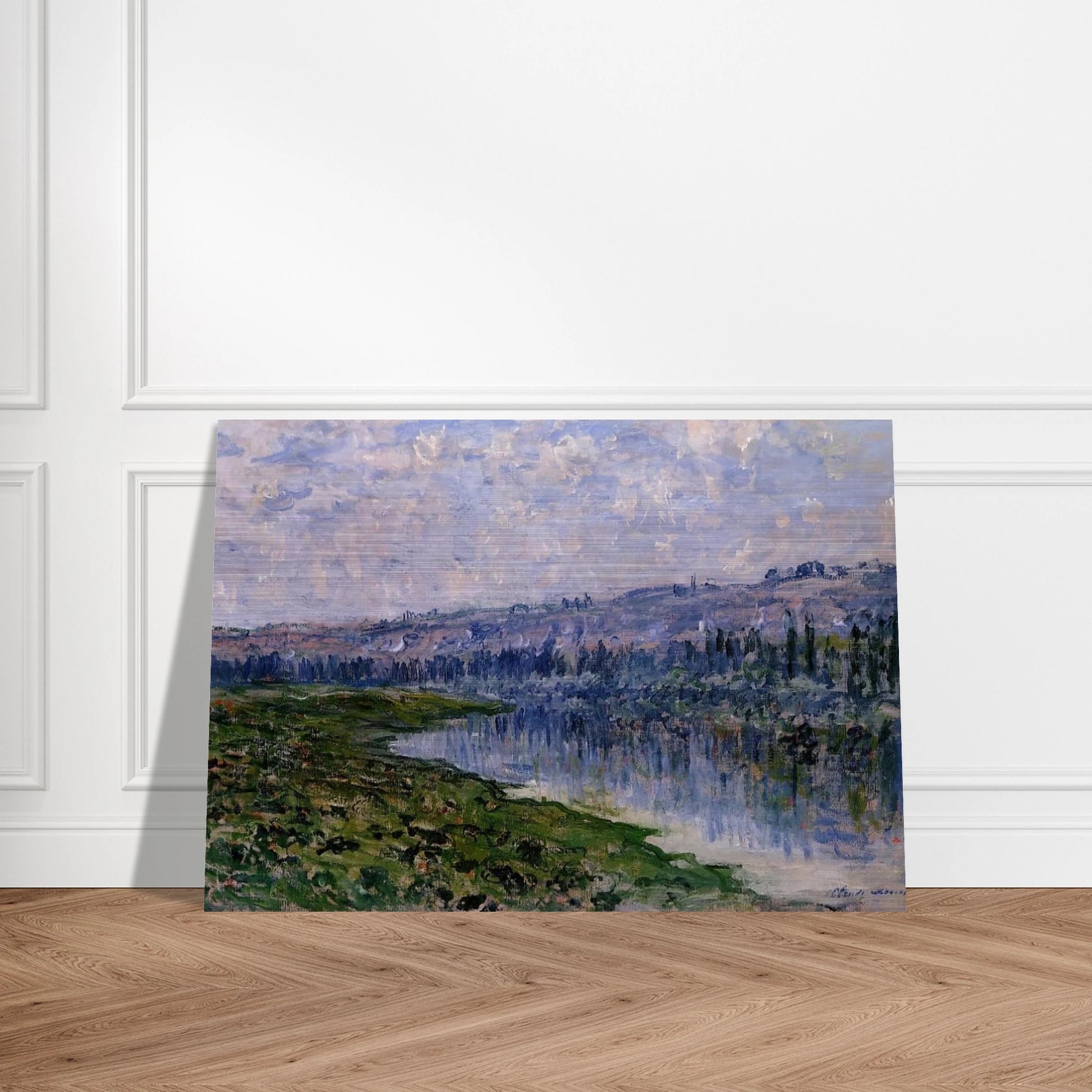 The Seine and the Chaantemesle Hills - claude monet Brushed Aluminum Print - 70x100 cm / 28x40 inches | claude monet Aluminum Print | claude monet Prints