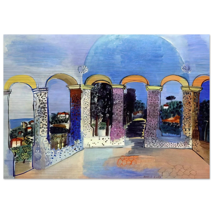 ARCADES AT VALLAURIS 1927 - Raoul Dufy Brushed Aluminum Print - 70x100 cm / 28x40 inches | Raoul Dufy Aluminum Print | Raoul Dufy Prints