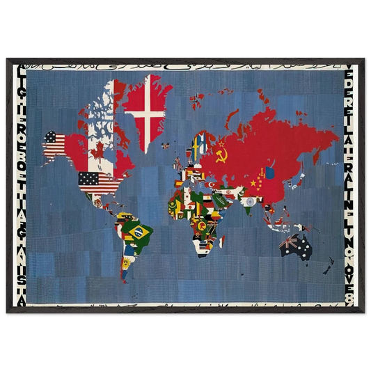 MAPPA 1978 - Alighiero Boetti Framed Art Print – Black Wooden Frame - Default Title - -Framed Art Print