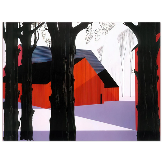 Eyvind Earle - Red Barn Fine Art Poster - Default Title