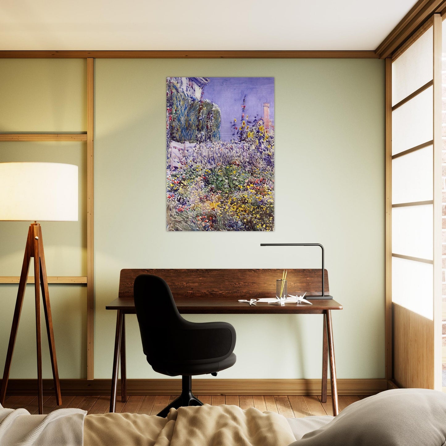 Dexter`s Garden - Childe Hassam Brushed Aluminum Print - 70x100 cm / 28x40 inches | Childe Hassam Aluminum Print | Childe Hassam Prints