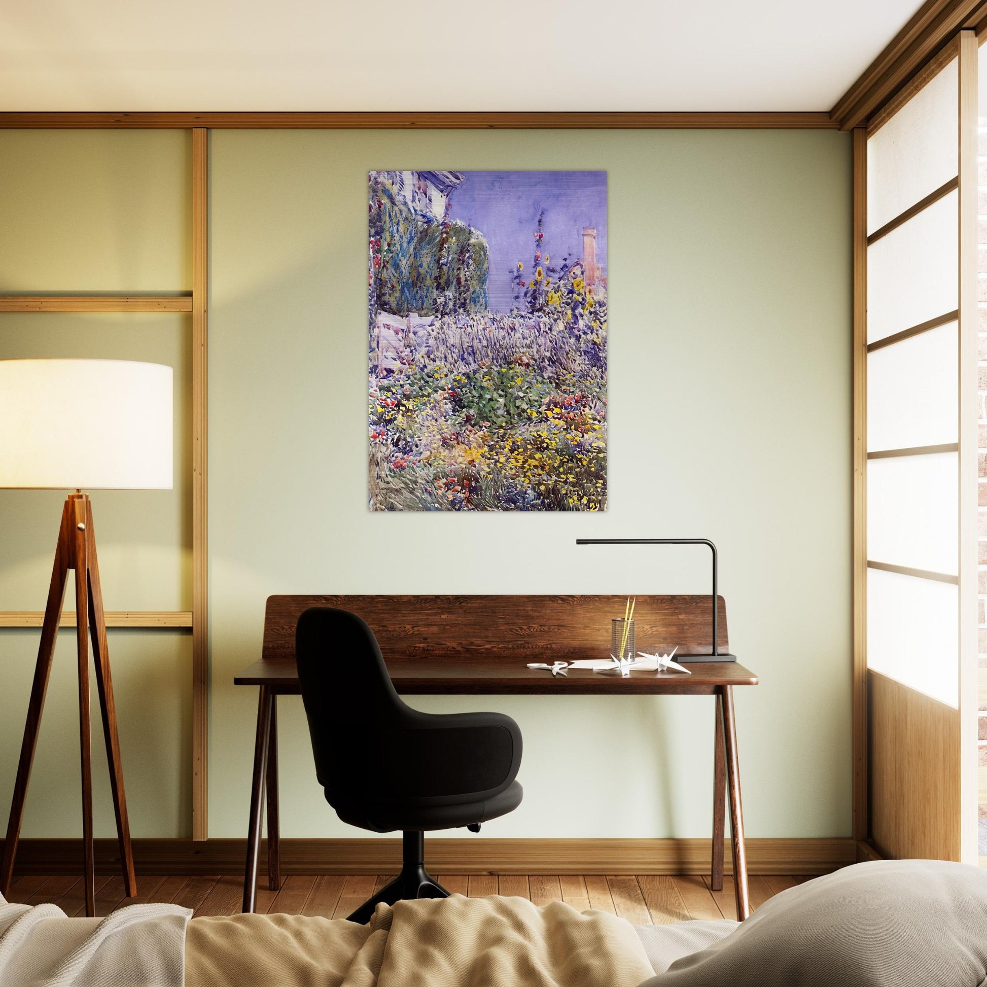 Dexter`s Garden - Childe Hassam Brushed Aluminum Print - 70x100 cm / 28x40 inches | Childe Hassam Aluminum Print | Childe Hassam Prints