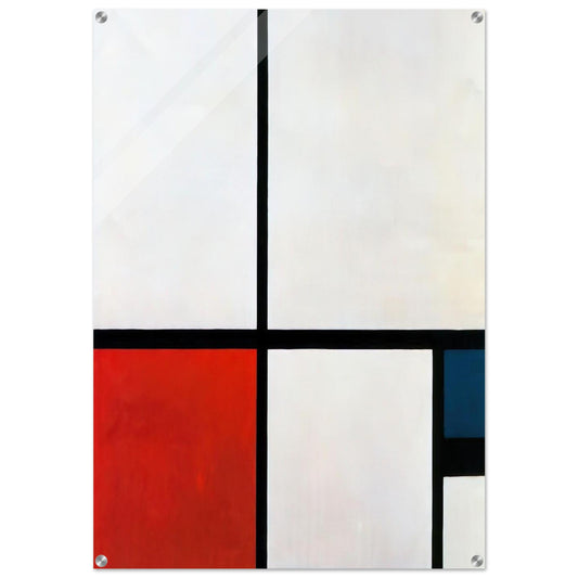 Composition N. 1 with Red and Blue - Piet Mondrian Acrylic Print - 70x100 cm / 28x40″ inches