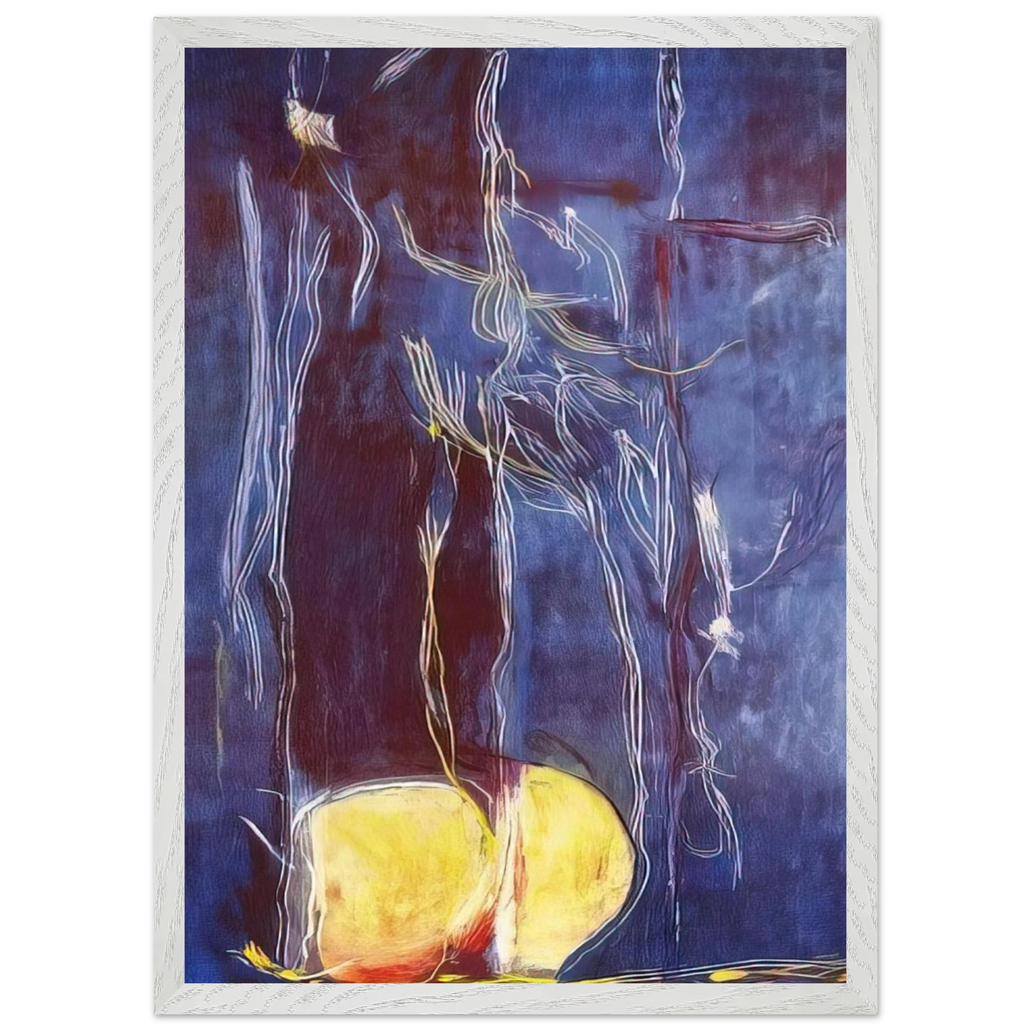 Helen Frankenthaler - All About Blue - 1994 Wall art - A2 (42 x 59.4  cm) - Premium Wooden Framed Poster With Fine Art Paper - White frame