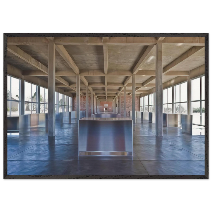 Untitled 100 Untitled Works in Mill Aluminium - 1986 - Donald Judd 70x100 cm / 28x40 inches Framed Art Print – Black Wooden Frame