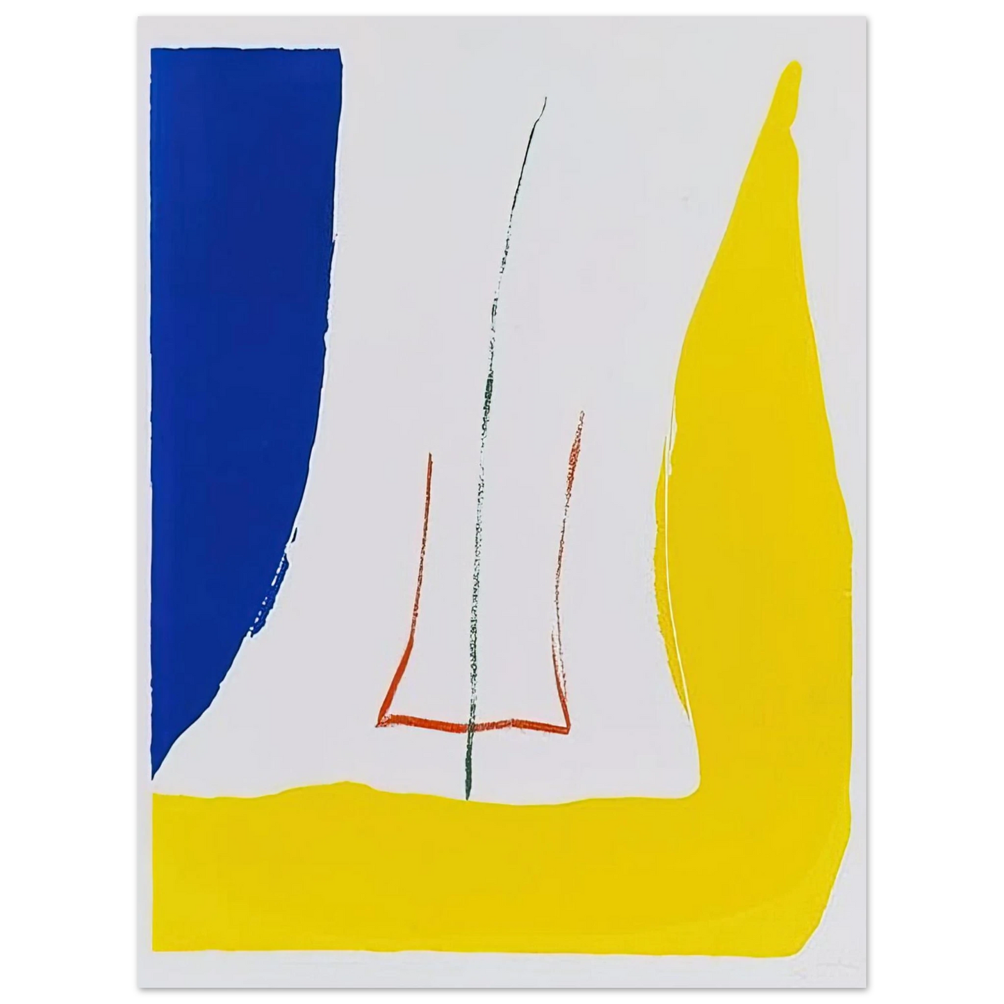 Helen Frankenthaler - Sun Corner - 1968 Wall art - 50x70 cm / 20x28 inches - Premium Wooden Framed Poster With Fine Art Paper - Black frame