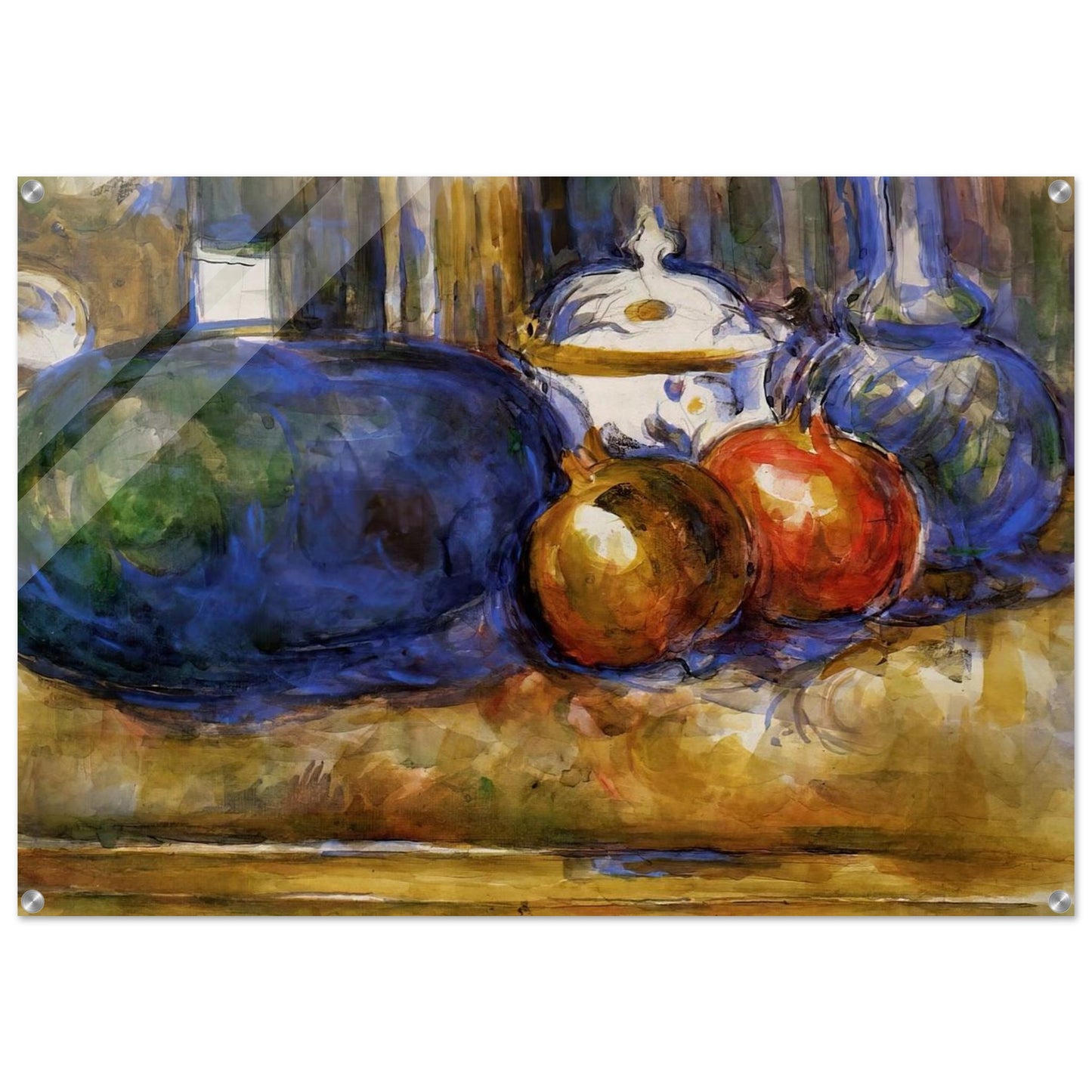 Still Life with Watermelon and Pemegranates - Paul Cézanne Acrylic Print - 70x100 cm / 28x40″ inches | Paul Cézanne Wall Art | Paul Cézanne Prints