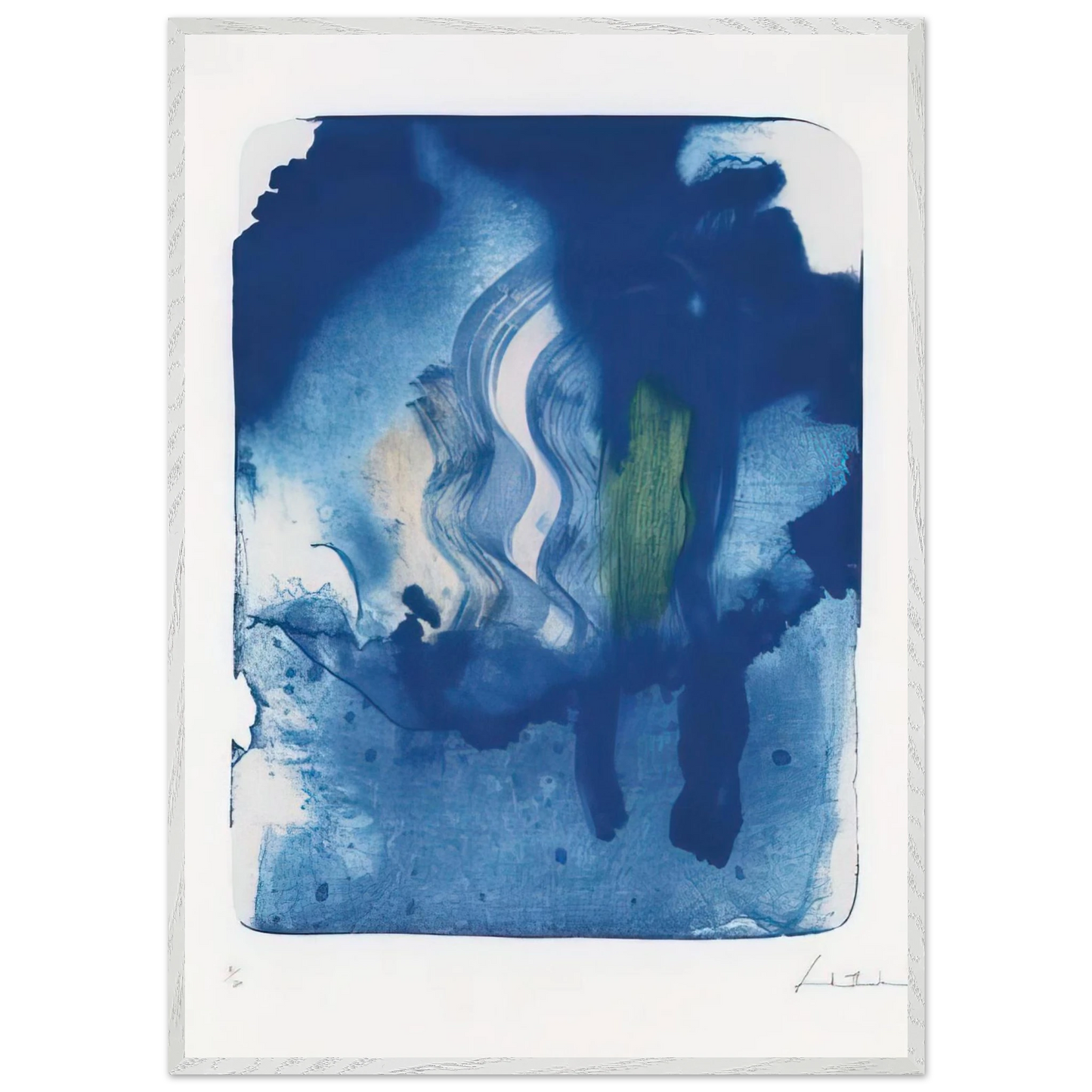 Helen Frankenthaler - Reflections V - 1995 Wall art - A1 (59.4 x 84.1  cm) - Premium Wooden Framed Poster With Fine Art Paper - Wood frame