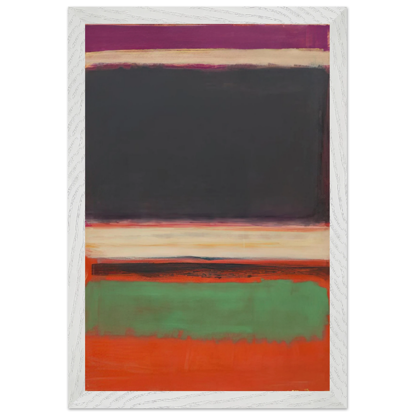Mark Rothko - No.3No.13 Magenta, Black, Green on Orange - 1949 Wall Art - 60x80 cm / 24x32 inches - Premium Wooden Framed Poster With Fine Art Paper - Black frame