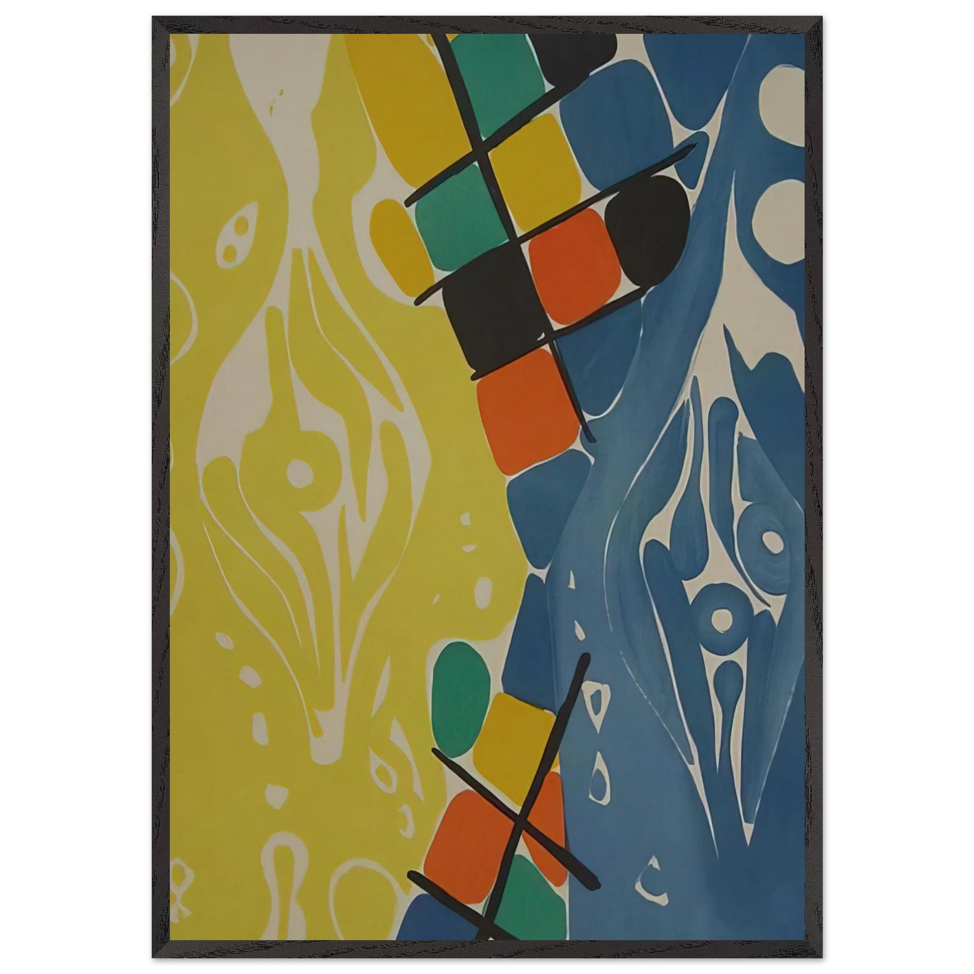 Farblitho 1966 - 21 NOR - 1966 - Ernst Wilhelm Nay Framed Art Print – Black Wooden Frame - Default Title - -Framed Art Print