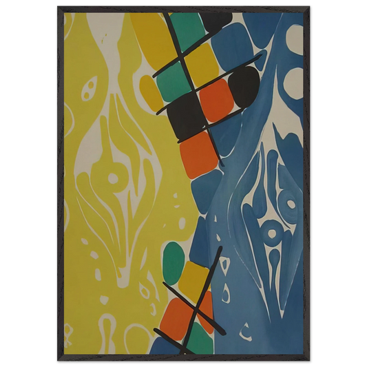 Farblitho 1966 - 21 NOR - 1966 - Ernst Wilhelm Nay Framed Art Print – Black Wooden Frame - Default Title - -Framed Art Print