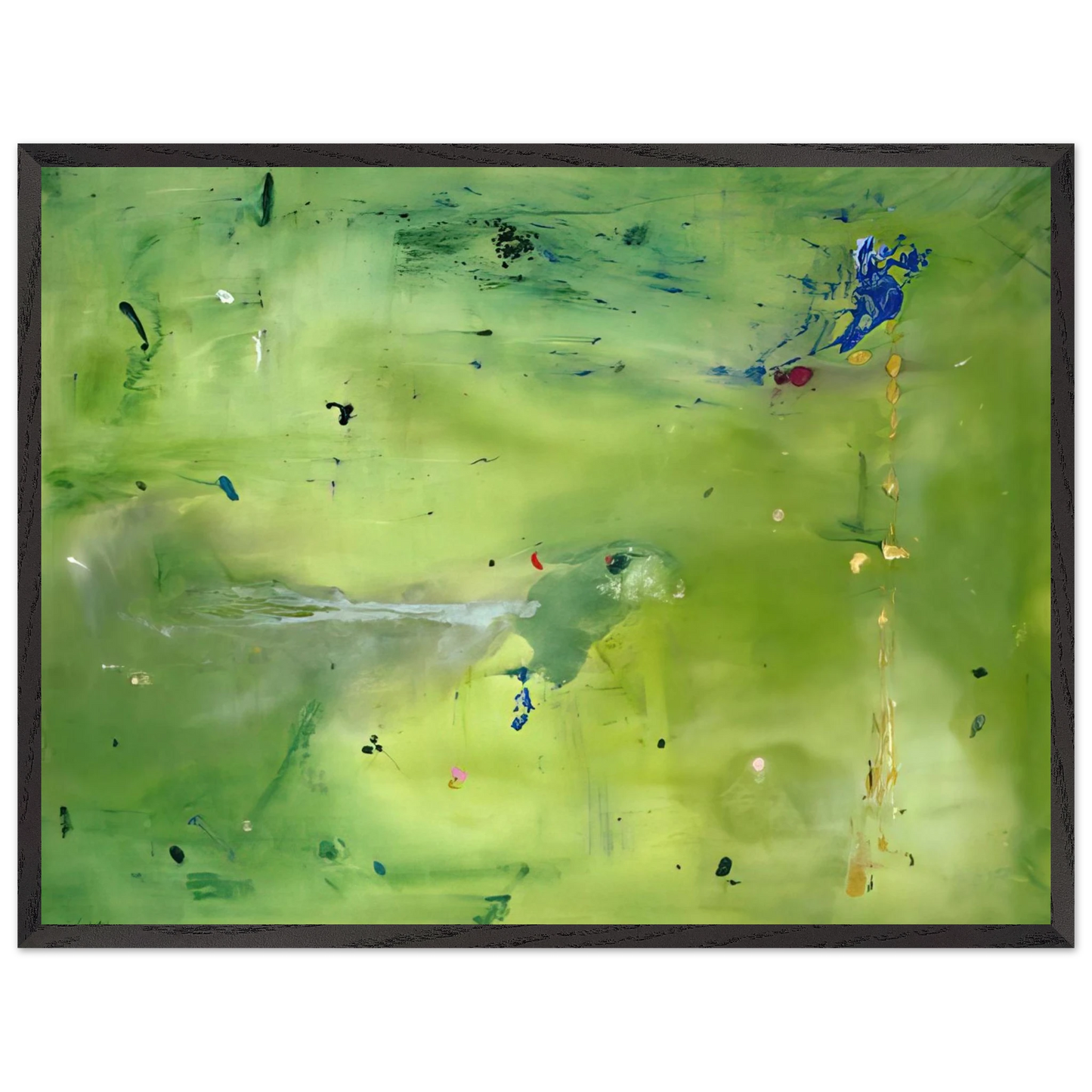 Helen Frankenthaler - A Green Thought in a Green Shade - 1981 Wall art - A1 (59.4 x 84.1  cm) - Premium Wooden Framed Poster With Fine Art Paper - White frame