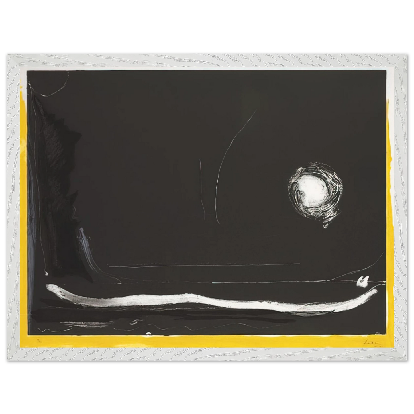 Helen Frankenthaler - Yellow Jack - 1985 Wall art - 15x20 cm / 6x8 Inches - Premium Wooden Framed Poster With Fine Art Paper - Black frame