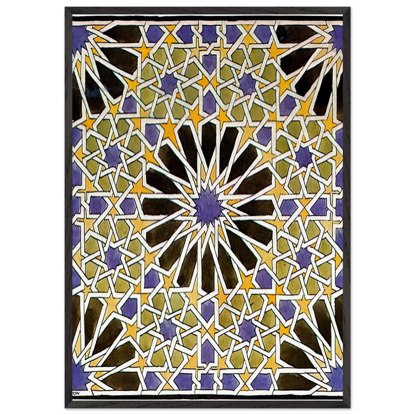 MURAL MOSAIC IN THE ALHAMBRA - MC Escher Framed Art Print – Black Wooden Frame - Default Title - -Framed Art Print