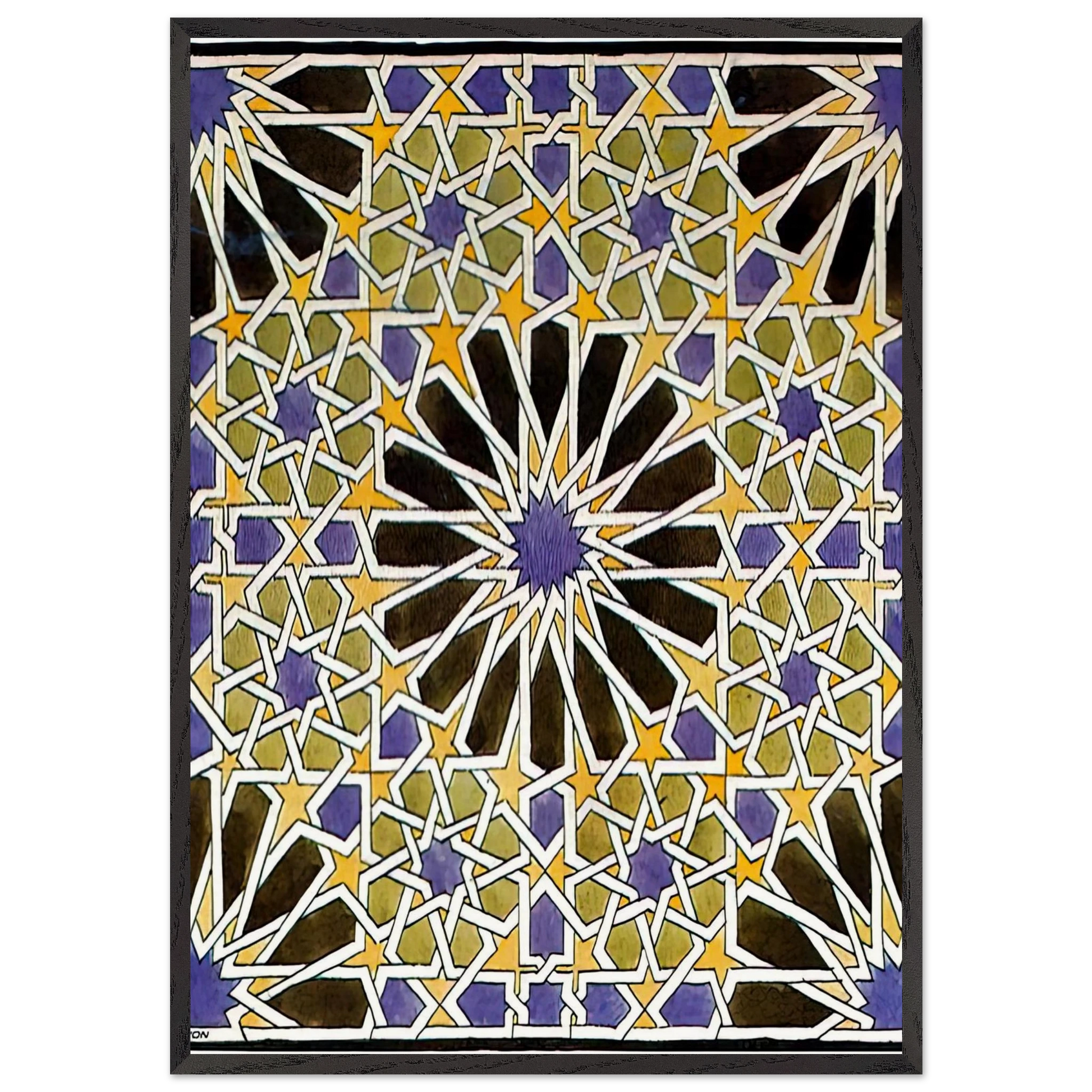 MURAL MOSAIC IN THE ALHAMBRA - MC Escher Framed Art Print – Black Wooden Frame - Default Title - -Framed Art Print