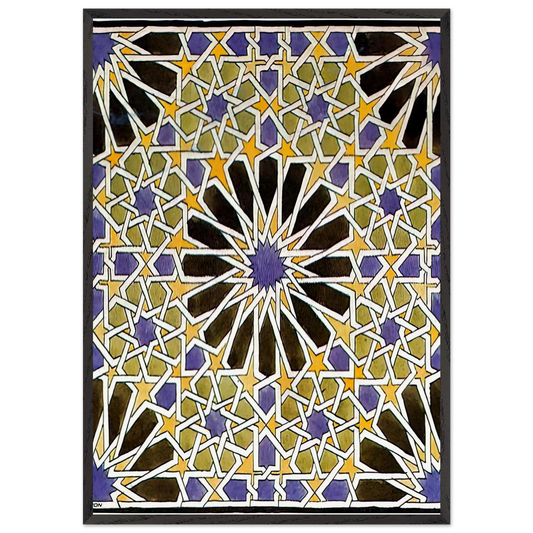MURAL MOSAIC IN THE ALHAMBRA - MC Escher Framed Art Print – Black Wooden Frame - Default Title - -Framed Art Print