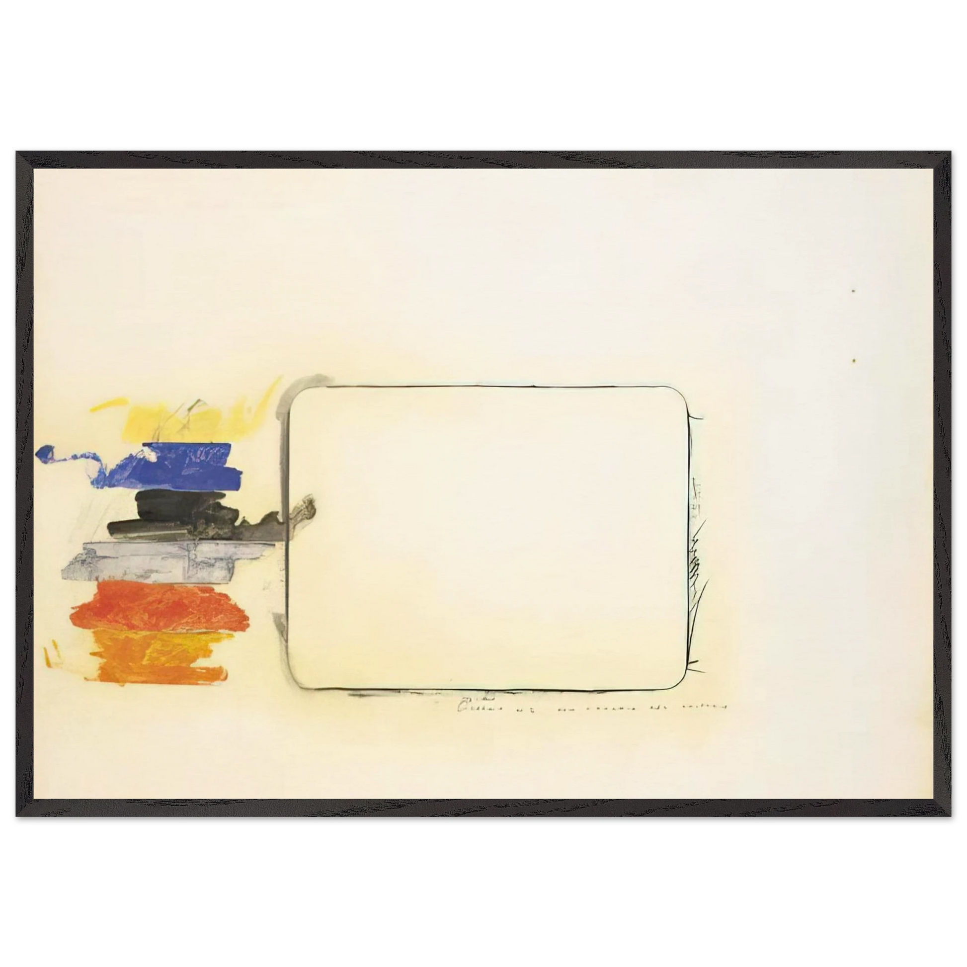 Disegno n 2 per locchio del critico - Art Informel - Mario Schifano Framed Art Print – Black Wooden Frame - Default Title - -Framed Art Print